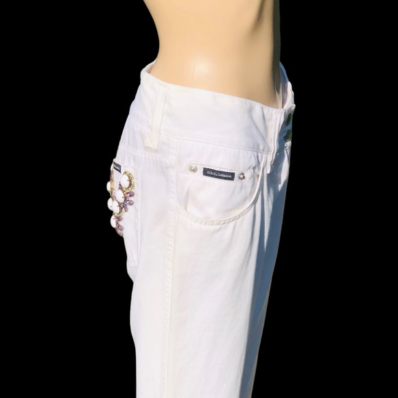 Dolce Gabbana white jeans with crystals Sz 30 x 32 - Picture 14 of 16
